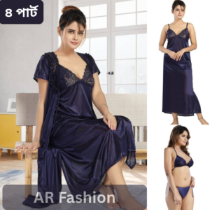 4 Part Night Dress Navy Blue