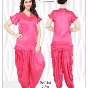2 Part Dhuti Night Dress Pink