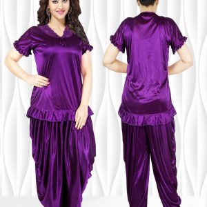 2 Part Dhuti Night Dress Purple