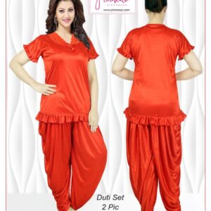 2 Part Dhuti Night Dress Red