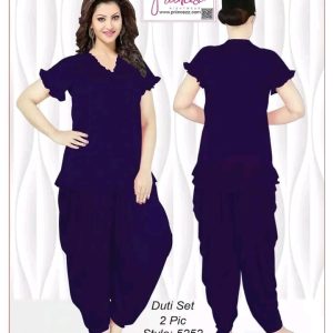 2 Part Dhuti Night Dress Royal Blue