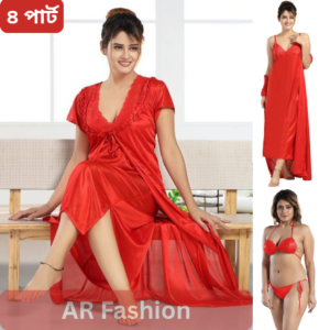 4 Part Night Dress Red