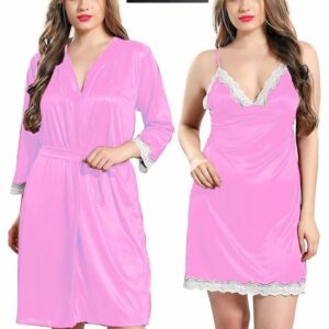 4 Part Night Dress LightPink  White lace