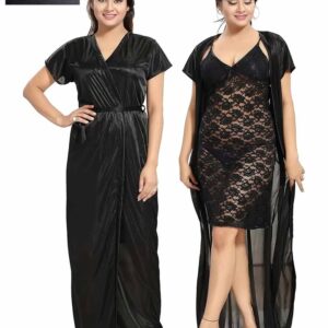 4 Part Premium Night Dress black