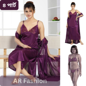 4 Part Night Dress Purple
