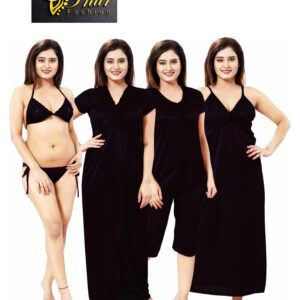 6  Part 3 Quater Night Dress Black