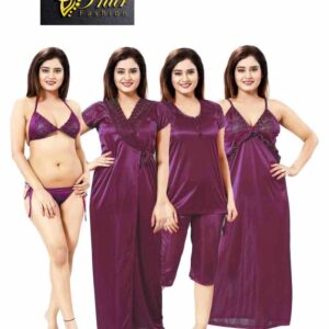 6  Part 3 Quater Night Dress Purple