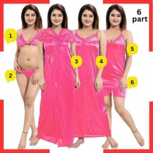 6 Part Night Dress Pink