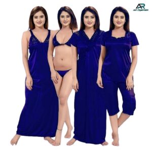 6  Part 3 Quater Night Dress Royal Blue