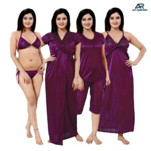 6  Part 3 Quater Night Dress Purple