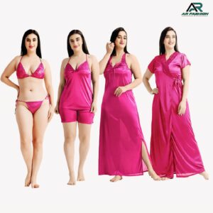 6 Part Night Dress Pink