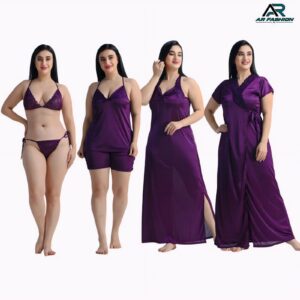 6 Part Night Dress Purple